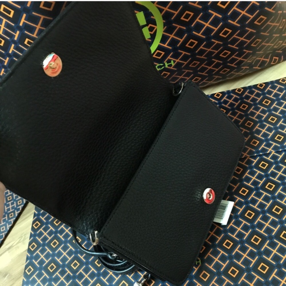 👜Tory Burch crossbody👜clutch/bombe t small/black - Picture 8 of 8